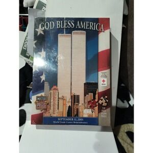 GOD BLESS AMERICA WORLD TRADE CENTER WTC 9/11 TWIN TOWERS NYC JIGSAW PUZZLE 550